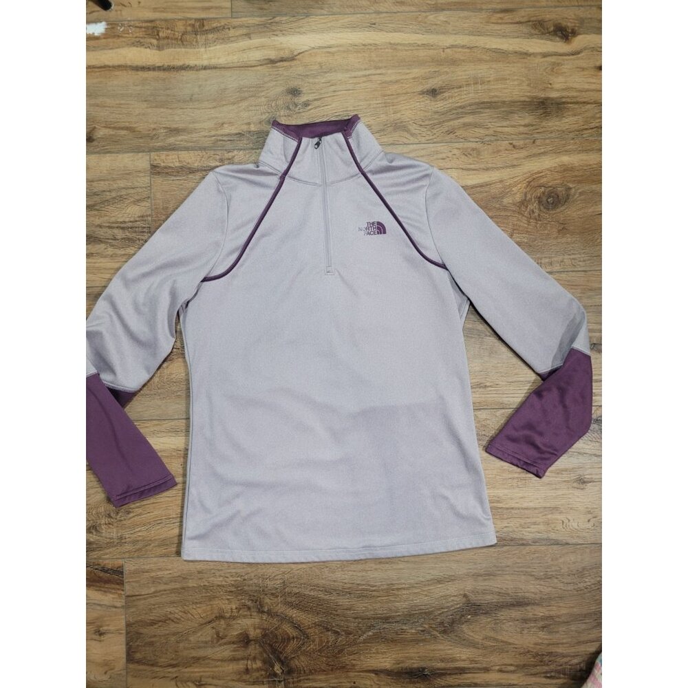 North Face Sweater Womens Large Purple Canyonlands 1/4 Zip Fleece Pullover